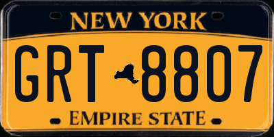 NY license plate GRT8807