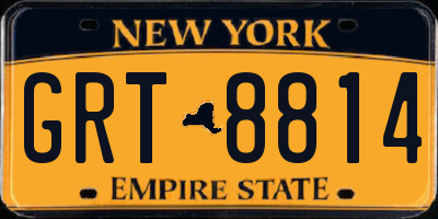 NY license plate GRT8814