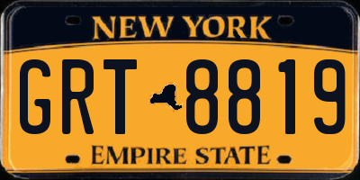 NY license plate GRT8819