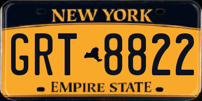 NY license plate GRT8822