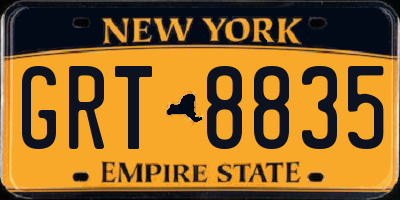 NY license plate GRT8835