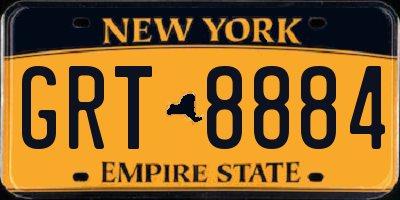 NY license plate GRT8884