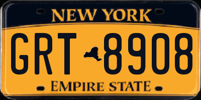 NY license plate GRT8908