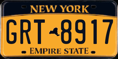 NY license plate GRT8917