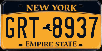 NY license plate GRT8937