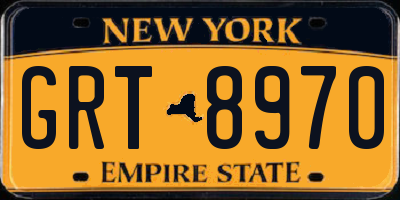 NY license plate GRT8970
