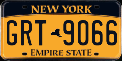 NY license plate GRT9066