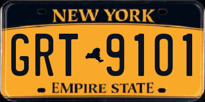 NY license plate GRT9101