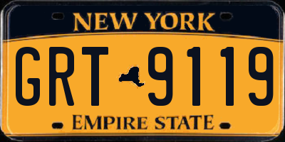 NY license plate GRT9119