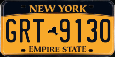 NY license plate GRT9130