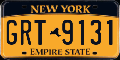 NY license plate GRT9131