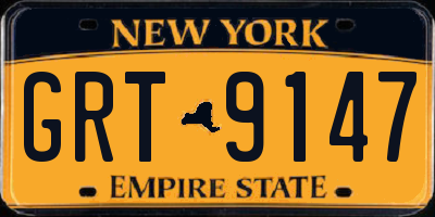 NY license plate GRT9147