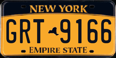 NY license plate GRT9166