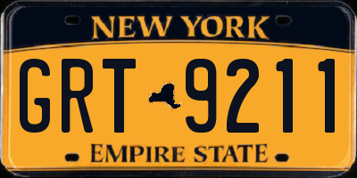 NY license plate GRT9211