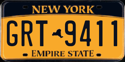 NY license plate GRT9411