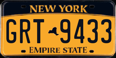 NY license plate GRT9433
