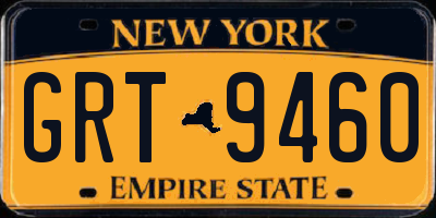 NY license plate GRT9460