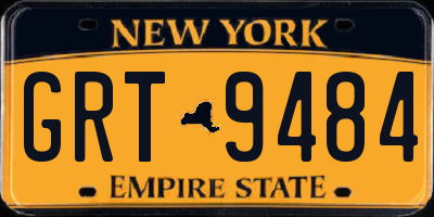 NY license plate GRT9484
