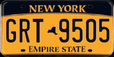 NY license plate GRT9505