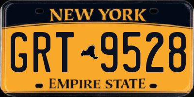 NY license plate GRT9528