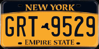 NY license plate GRT9529