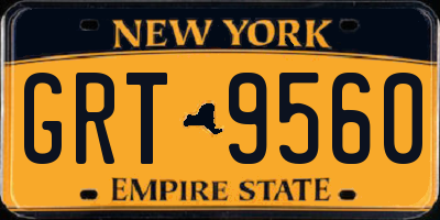 NY license plate GRT9560