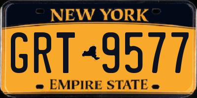 NY license plate GRT9577