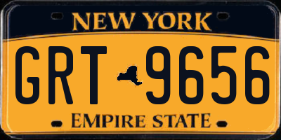 NY license plate GRT9656