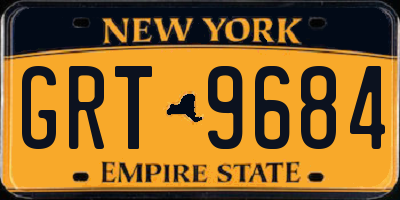 NY license plate GRT9684