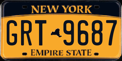 NY license plate GRT9687