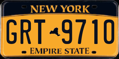 NY license plate GRT9710