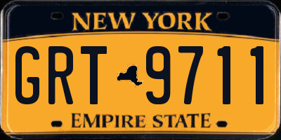 NY license plate GRT9711