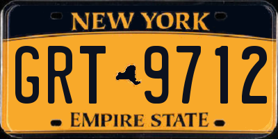 NY license plate GRT9712