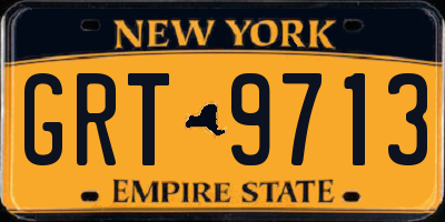 NY license plate GRT9713