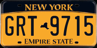 NY license plate GRT9715