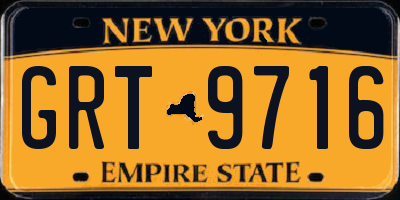 NY license plate GRT9716
