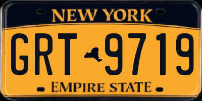 NY license plate GRT9719