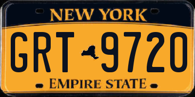 NY license plate GRT9720