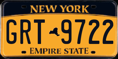 NY license plate GRT9722