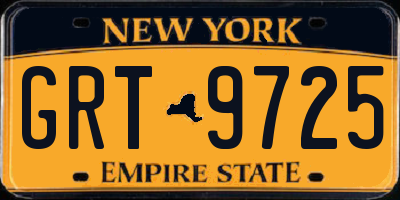 NY license plate GRT9725