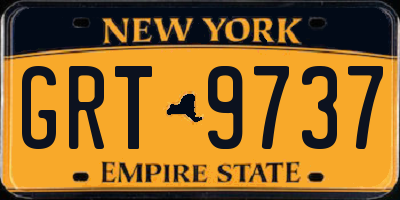 NY license plate GRT9737