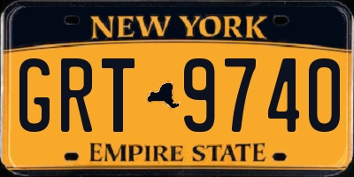 NY license plate GRT9740