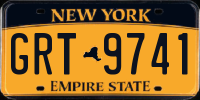 NY license plate GRT9741