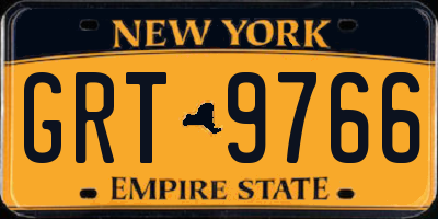 NY license plate GRT9766