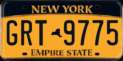 NY license plate GRT9775