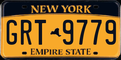 NY license plate GRT9779