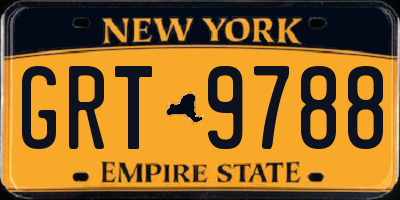 NY license plate GRT9788