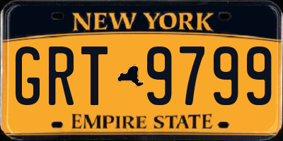 NY license plate GRT9799