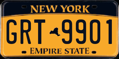 NY license plate GRT9901