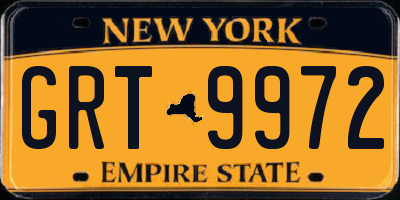NY license plate GRT9972